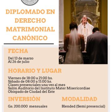 Diplomado en Derecho Matrimonial Canónico