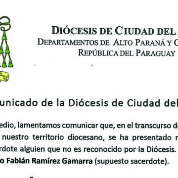 Diócesis advierte sobre supuesto “sacerdote” que no es católico
