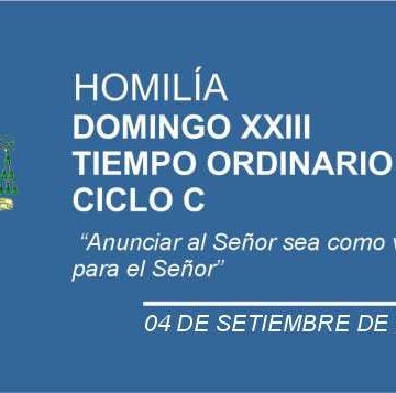 Homilía: Domingo XXIII. Tiempo Ordinario, Ciclo C