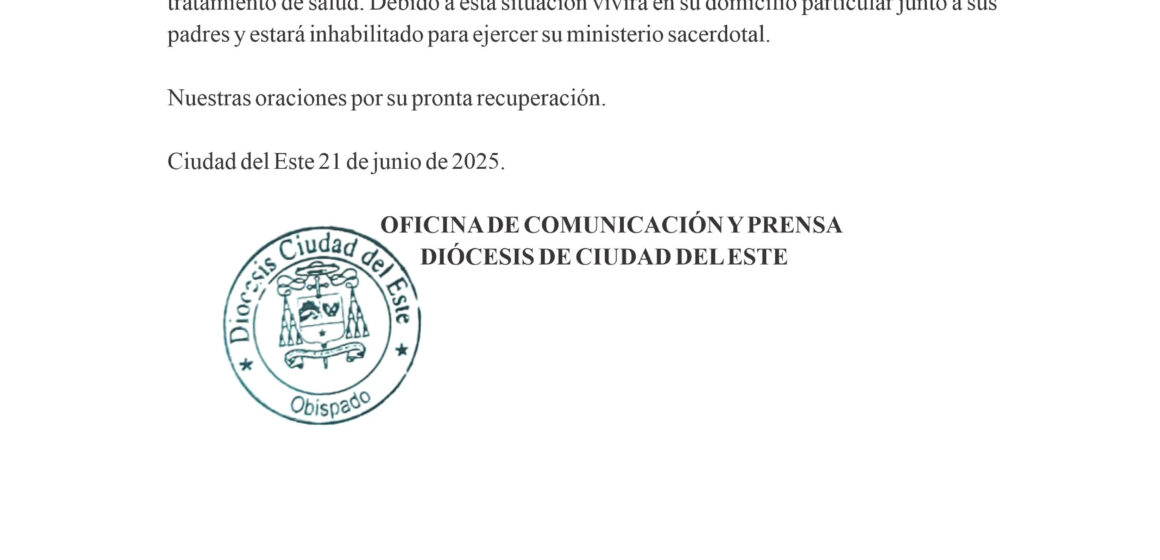 COMUNICADO SACERDOTE COMUNICADO